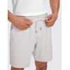 imageCRZ YOGA Cloud Jersey Mens Lounge Lightweight Sweat Shorts  7 Soft Breathable for Casual Workout with PocketsMilky White Bone