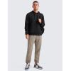 imageCRZ YOGA Cloud Jersey Mens Pullover Hoodie Casual Workout Long Sleeve Basic Hooded Sweatshirt with PocketBlack