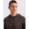 imageCRZ YOGA Cloud Jersey Mens Pullover Hoodie Casual Workout Long Sleeve Basic Hooded Sweatshirt with PocketHot Fudge Brown