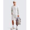 imageCRZ YOGA Cloud Jersey Mens Pullover Hoodie Casual Workout Long Sleeve Basic Hooded Sweatshirt with PocketMilky White