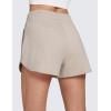 imageCRZ YOGA Cloud Jersey Sweat Shorts Women 3 High Waisted Dolphin for Casual Athletic Lounge with PocketsMojave Tan