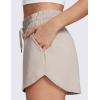 imageCRZ YOGA Cloud Jersey Sweat Shorts Women 3 High Waisted Dolphin for Casual Athletic Lounge with PocketsMojave Tan