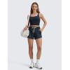 imageCRZ YOGA Cloud Jersey Sweat Shorts Women 3 High Waisted Dolphin for Casual Athletic Lounge with PocketsTrue Navy