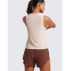 imageCRZ YOGA Cloudweight Crew Neck Workout Tanks Lightweight Athletic Gym Tops for Women Soft Basic Running Sleeveless ShirtsWhite Opal