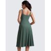 imageCRZ YOGA Cloudweight Double Lined Square Neck Midi Dresses for Women Casual Summer Sleeveless Outfits with Side PocketsGraphite Green
