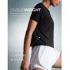 imageCRZ YOGA Cloudweight High Neck Workout Tops for Women Basic Athletic Lightweight Short Sleeve Shirts Loose Running TShirtBlack