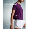 imageCRZ YOGA Cloudweight High Neck Workout Tops for Women Basic Athletic Lightweight Short Sleeve Shirts Loose Running TShirtPlum Magenta