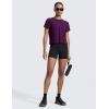 imageCRZ YOGA Cloudweight High Neck Workout Tops for Women Basic Athletic Lightweight Short Sleeve Shirts Loose Running TShirtPlum Magenta