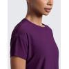 imageCRZ YOGA Cloudweight High Neck Workout Tops for Women Basic Athletic Lightweight Short Sleeve Shirts Loose Running TShirtPlum Magenta