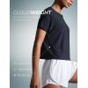 imageCRZ YOGA Cloudweight High Neck Workout Tops for Women Basic Athletic Lightweight Short Sleeve Shirts Loose Running TShirtTrue Navy