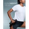 imageCRZ YOGA Cloudweight High Neck Workout Tops for Women Basic Athletic Lightweight Short Sleeve Shirts Loose Running TShirtWhite