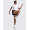 imageCRZ YOGA Cloudweight High Neck Workout Tops for Women Basic Athletic Lightweight Short Sleeve Shirts Loose Running TShirtWhite