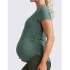 imageCRZ YOGA Cloudweight Maternity Shirts for Women Pregnancy Short Sleeve Side Ruched Tops Soft Workout Casual Athletic TShirtGraphite Green