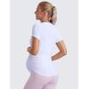 imageCRZ YOGA Cloudweight Maternity Shirts for Women Pregnancy Short Sleeve Side Ruched Tops Soft Workout Casual Athletic TShirtWhite