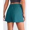 imageCRZ YOGA Comfy Ribbed Sweat Shorts for Women High Waisted Lyocell for Casual Lounge Athletic Jersey with PocketsBorealis Green