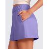 imageCRZ YOGA Comfy Ribbed Sweat Shorts for Women High Waisted Lyocell for Casual Lounge Athletic Jersey with PocketsDark Lavender Purple