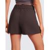 imageCRZ YOGA Comfy Ribbed Sweat Shorts for Women High Waisted Lyocell for Casual Lounge Athletic Jersey with PocketsHot Fudge Brown