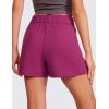 imageCRZ YOGA Comfy Ribbed Sweat Shorts for Women High Waisted Lyocell for Casual Lounge Athletic Jersey with PocketsMagenta Purple