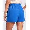 imageCRZ YOGA Comfy Ribbed Sweat Shorts for Women High Waisted Lyocell for Casual Lounge Athletic Jersey with PocketsSparkle Blue