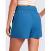 imageCRZ YOGA Comfy Ribbed Sweat Shorts for Women High Waisted Lyocell for Casual Lounge Athletic Jersey with PocketsSupersonic Blue