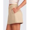 imageCRZ YOGA Comfy Ribbed Sweat Shorts for Women High Waisted Lyocell for Casual Lounge Athletic Jersey with PocketsTan Milkshake