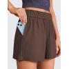 imageCRZ YOGA Comfy Ribbed Sweat Shorts for Women High Waisted Lyocell for Casual Lounge Athletic Jersey with PocketsTaupe