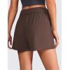 imageCRZ YOGA Comfy Ribbed Sweat Shorts for Women High Waisted Lyocell for Casual Lounge Athletic Jersey with PocketsTaupe