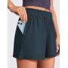 imageCRZ YOGA Comfy Ribbed Sweat Shorts for Women High Waisted Lyocell for Casual Lounge Athletic Jersey with PocketsTrue Navy