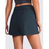 imageCRZ YOGA Comfy Ribbed Sweat Shorts for Women High Waisted Lyocell for Casual Lounge Athletic Jersey with PocketsTrue Navy