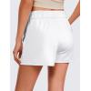 imageCRZ YOGA Comfy Ribbed Sweat Shorts for Women High Waisted Lyocell for Casual Lounge Athletic Jersey with PocketsWhite