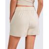 imageCRZ YOGA Comfy Ribbed Sweat Shorts for Women High Waisted Lyocell for Casual Lounge Athletic Jersey with PocketsWhite Apricot