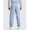 imageCRZ YOGA Cotton Fleece Sweatpants for Men 32quot Loosed Fit Lounge Casual Elastic Bottom Sweat Pants with Zipper PocketsCambric Blue