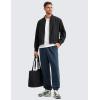 imageCRZ YOGA Cotton Fleece Sweatpants for Men 32quot Loosed Fit Lounge Casual Elastic Bottom Sweat Pants with Zipper PocketsInk Blue