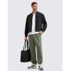 imageCRZ YOGA Cotton Fleece Sweatpants for Men 32quot Loosed Fit Lounge Casual Elastic Bottom Sweat Pants with Zipper PocketsLight Army Green