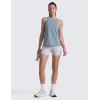 imageCRZ YOGA CottonBlend Workout Racerback Tank for Women Athletic High Neck Breathable Tops Casual Basic Sleeveless ShirtsBelgian Blue