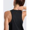 imageCRZ YOGA CottonBlend Workout Racerback Tank for Women Athletic High Neck Breathable Tops Casual Basic Sleeveless ShirtsBlack