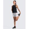 imageCRZ YOGA CottonBlend Workout Racerback Tank for Women Athletic High Neck Breathable Tops Casual Basic Sleeveless ShirtsBlack