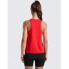 imageCRZ YOGA CottonBlend Workout Racerback Tank for Women Athletic High Neck Breathable Tops Casual Basic Sleeveless ShirtsDeep Red
