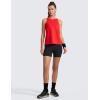 imageCRZ YOGA CottonBlend Workout Racerback Tank for Women Athletic High Neck Breathable Tops Casual Basic Sleeveless ShirtsDeep Red