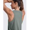 imageCRZ YOGA CottonBlend Workout Racerback Tank for Women Athletic High Neck Breathable Tops Casual Basic Sleeveless ShirtsGrey Sage