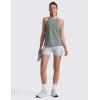 imageCRZ YOGA CottonBlend Workout Racerback Tank for Women Athletic High Neck Breathable Tops Casual Basic Sleeveless ShirtsGrey Sage