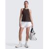 imageCRZ YOGA CottonBlend Workout Racerback Tank for Women Athletic High Neck Breathable Tops Casual Basic Sleeveless ShirtsHot Fudge Brown