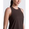 imageCRZ YOGA CottonBlend Workout Racerback Tank for Women Athletic High Neck Breathable Tops Casual Basic Sleeveless ShirtsHot Fudge Brown