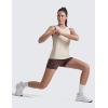 imageCRZ YOGA CottonBlend Workout Racerback Tank for Women Athletic High Neck Breathable Tops Casual Basic Sleeveless ShirtsMojave Tan