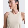 imageCRZ YOGA CottonBlend Workout Racerback Tank for Women Athletic High Neck Breathable Tops Casual Basic Sleeveless ShirtsMojave Tan