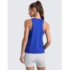 imageCRZ YOGA CottonBlend Workout Racerback Tank for Women Athletic High Neck Breathable Tops Casual Basic Sleeveless ShirtsWaves Blue