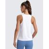imageCRZ YOGA CottonBlend Workout Racerback Tank for Women Athletic High Neck Breathable Tops Casual Basic Sleeveless ShirtsWhite