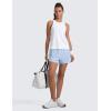 imageCRZ YOGA CottonBlend Workout Racerback Tank for Women Athletic High Neck Breathable Tops Casual Basic Sleeveless ShirtsWhite