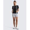 imageCRZ YOGA CottonBlend Workout Tops for Women Breathable Gym Athletic Short Sleeve Shirts Quick Dry Casual Basic TShirtBlack