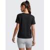 imageCRZ YOGA CottonBlend Workout Tops for Women Breathable Gym Athletic Short Sleeve Shirts Quick Dry Casual Basic TShirtBlack